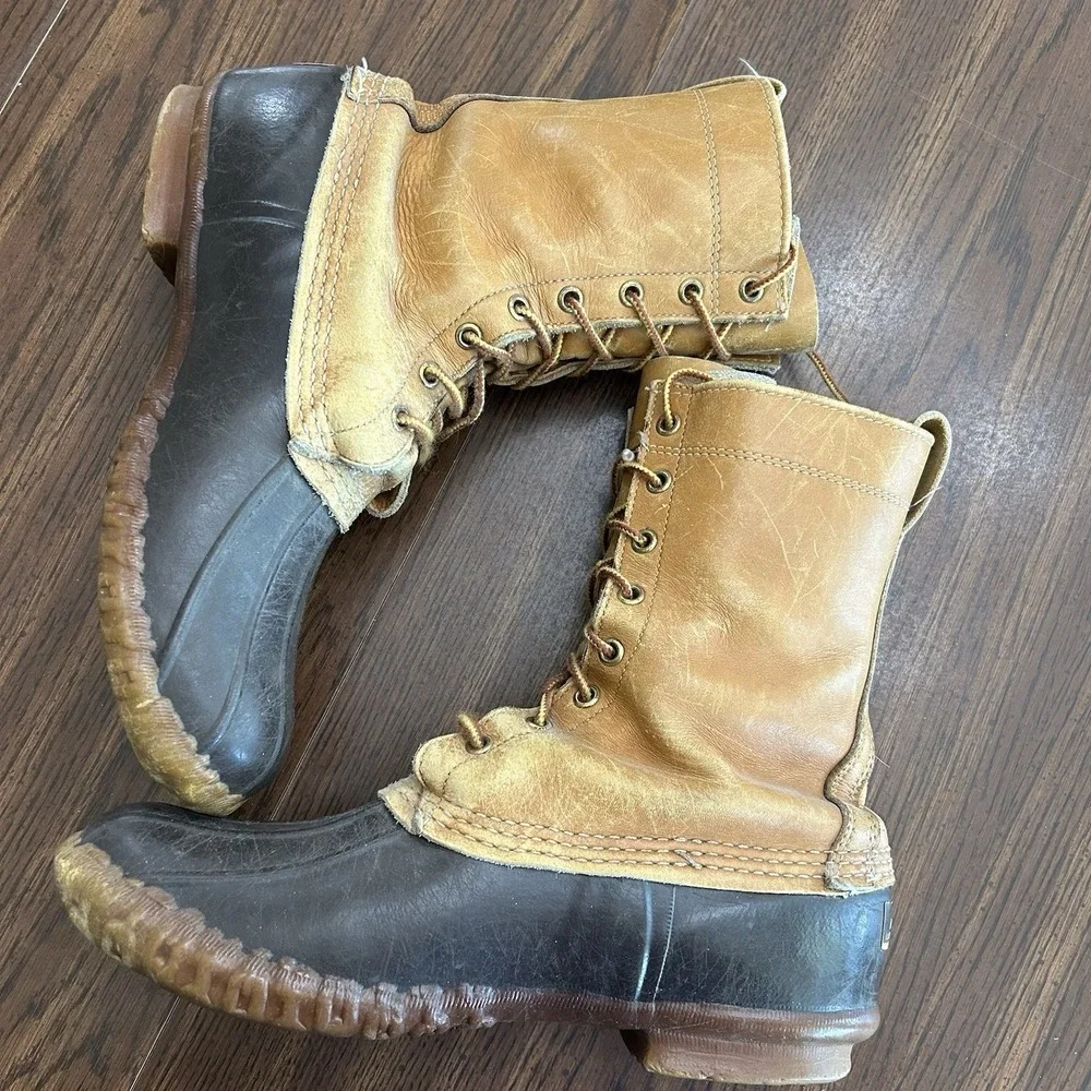 Vintage L.L.‎ Bean Maine Hunting Shoe Duck Boots Made In USA Mens 9 Bean Boot
